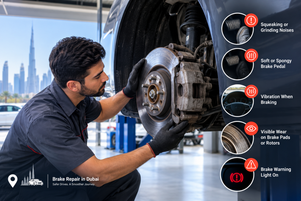 Brake repair in Dubai: the warning signs that mean you cannot wait for your next service