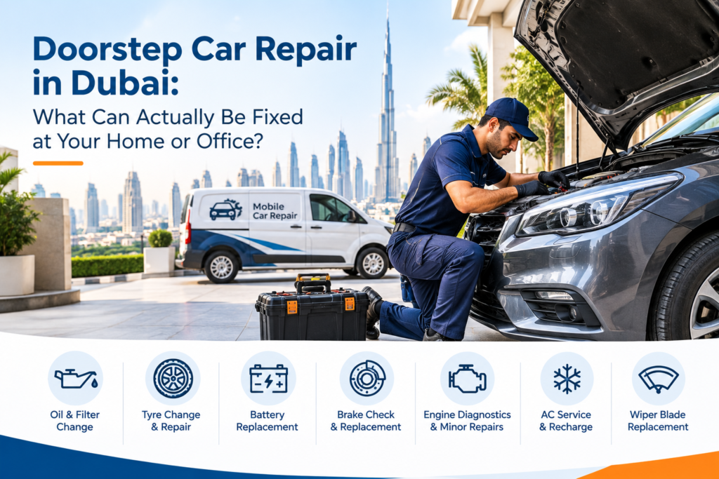 Doorstep car repair in Dubai: what can actually be fixed at your home or office